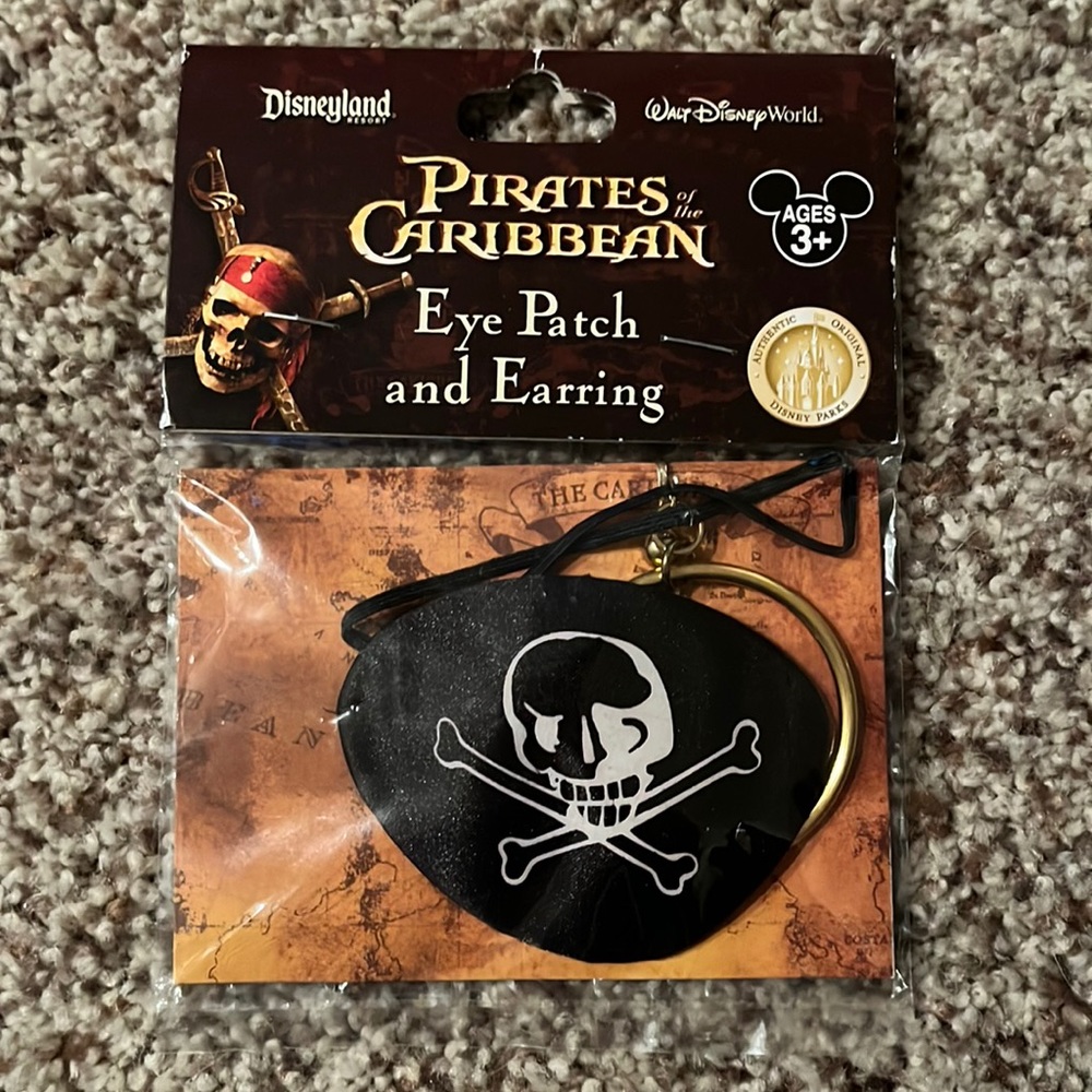 Disney World Pirates of the Carribean eye patch and earring costume 2016